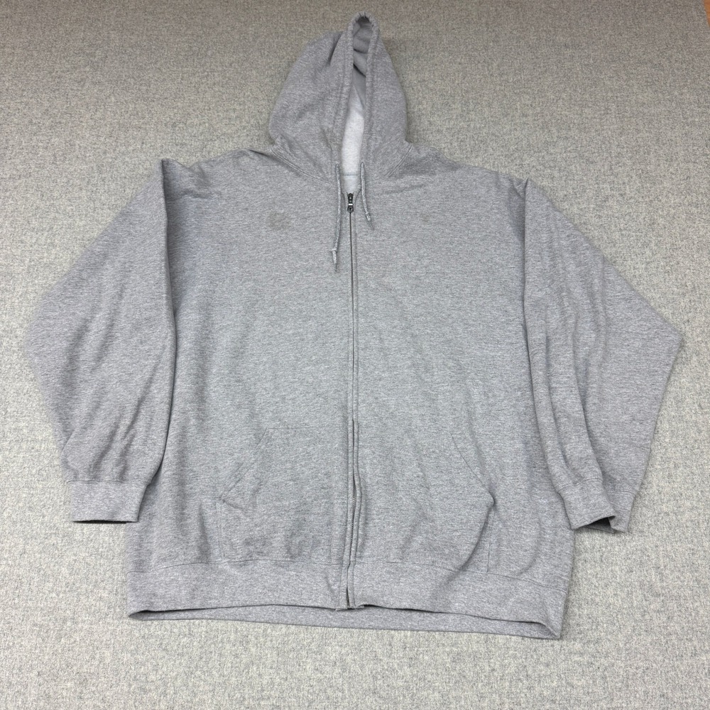 Gildan Full Zip Hoodie 3XL Gray Heavy Blend Fleece Sweatshirt Pockets 0025